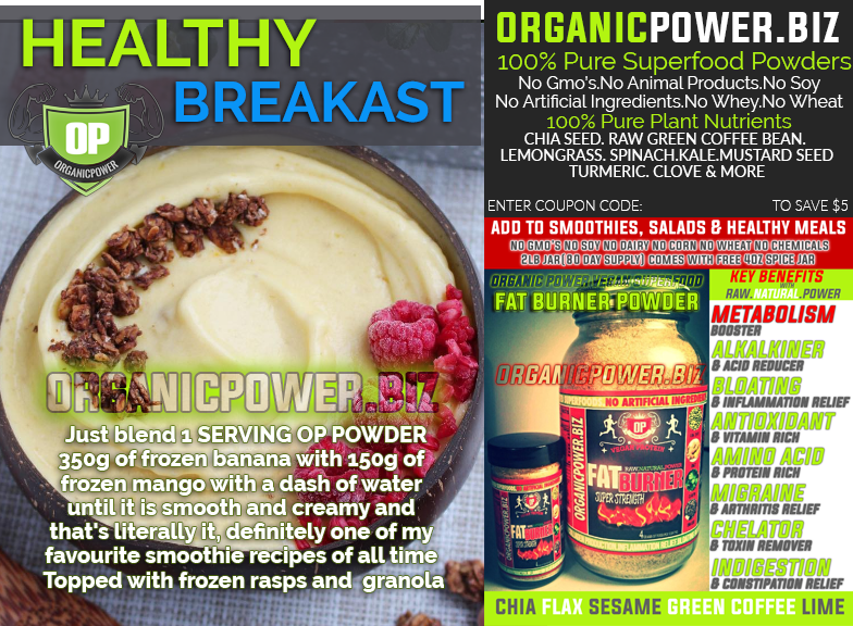 Vegan Mango Breakfast Smoothie Organic Power Superfoods Vegan Fat Burner
