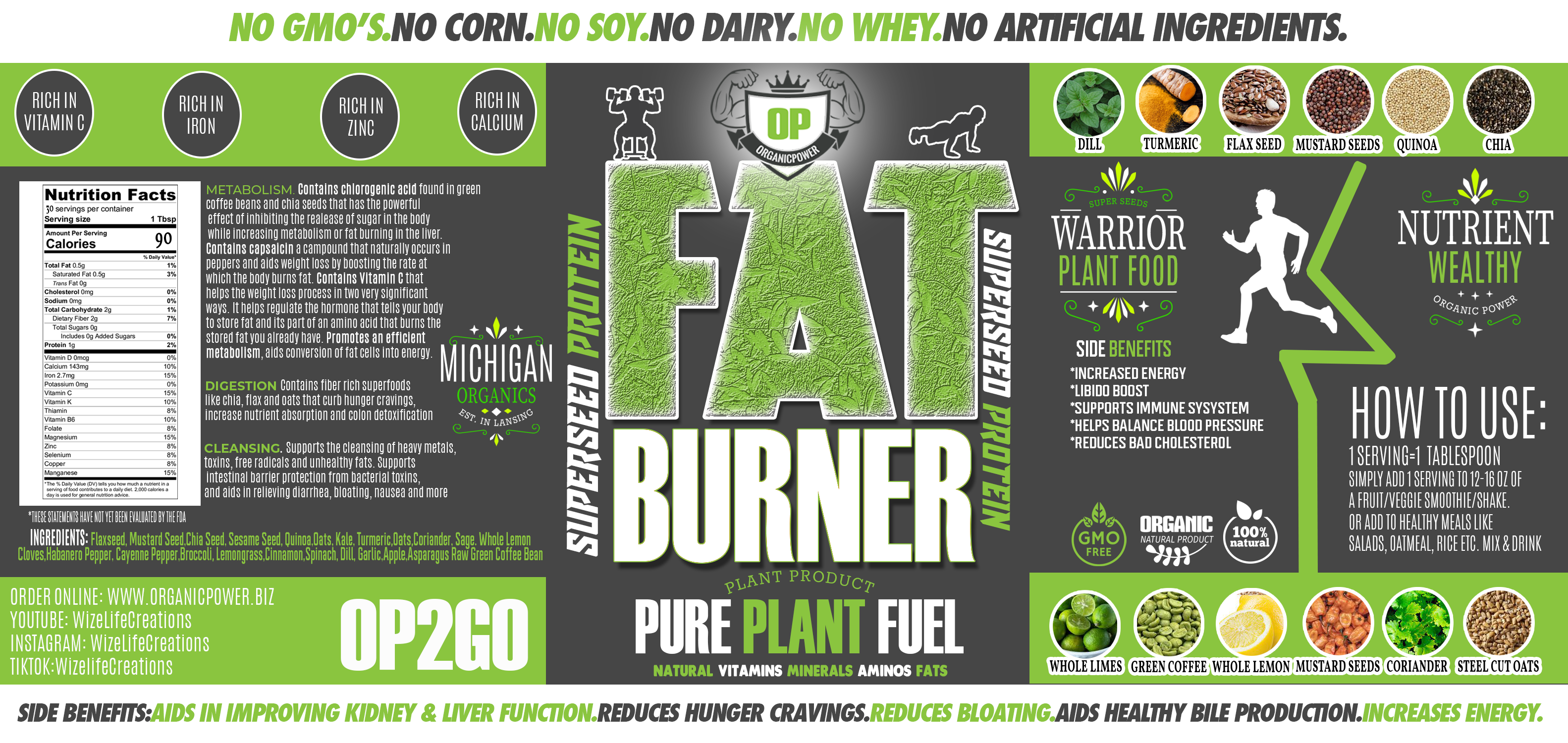 Organic Power Superfoods Fat Burner Powder